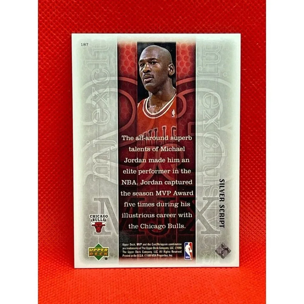 Michael Jordan Card 1999-00 Upper Deck MVP MJ Exclusives #187 SILVER SCRIPT AUT